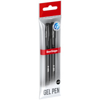 Ручка гелевая Berlingo 'X-Gel' черная, 0,5мм, 2шт, пакет с европодвесом